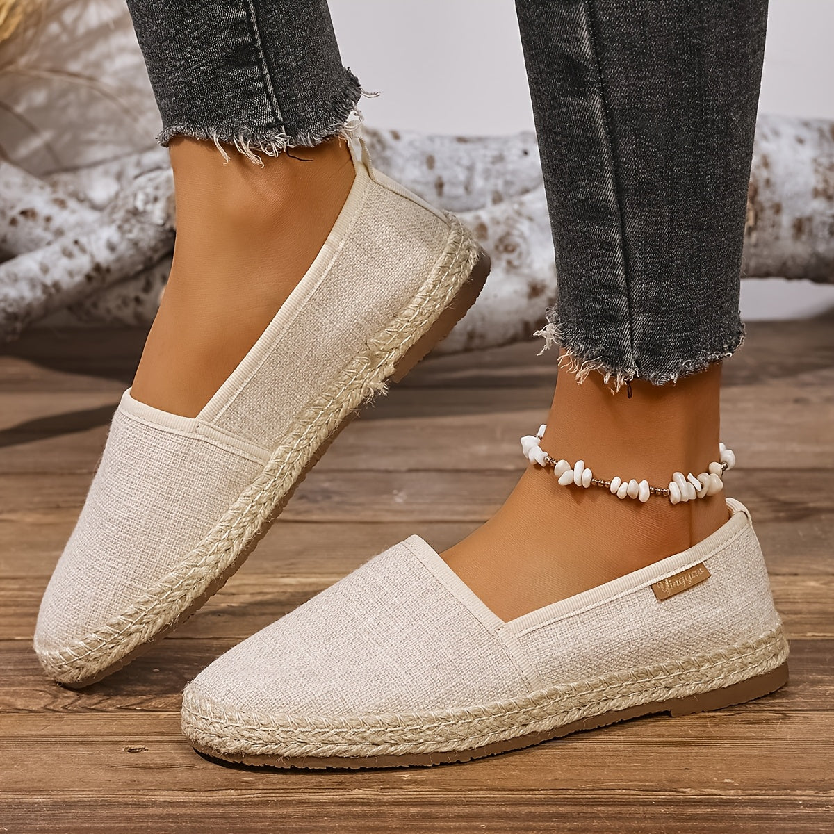 Women’s Solid Color Flat Shoes Loafers Breathable Casual Loafers for All Seasons