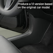 Car Door Sill Protector and Rear Seat Threshold Guard Leather Set for Model 3