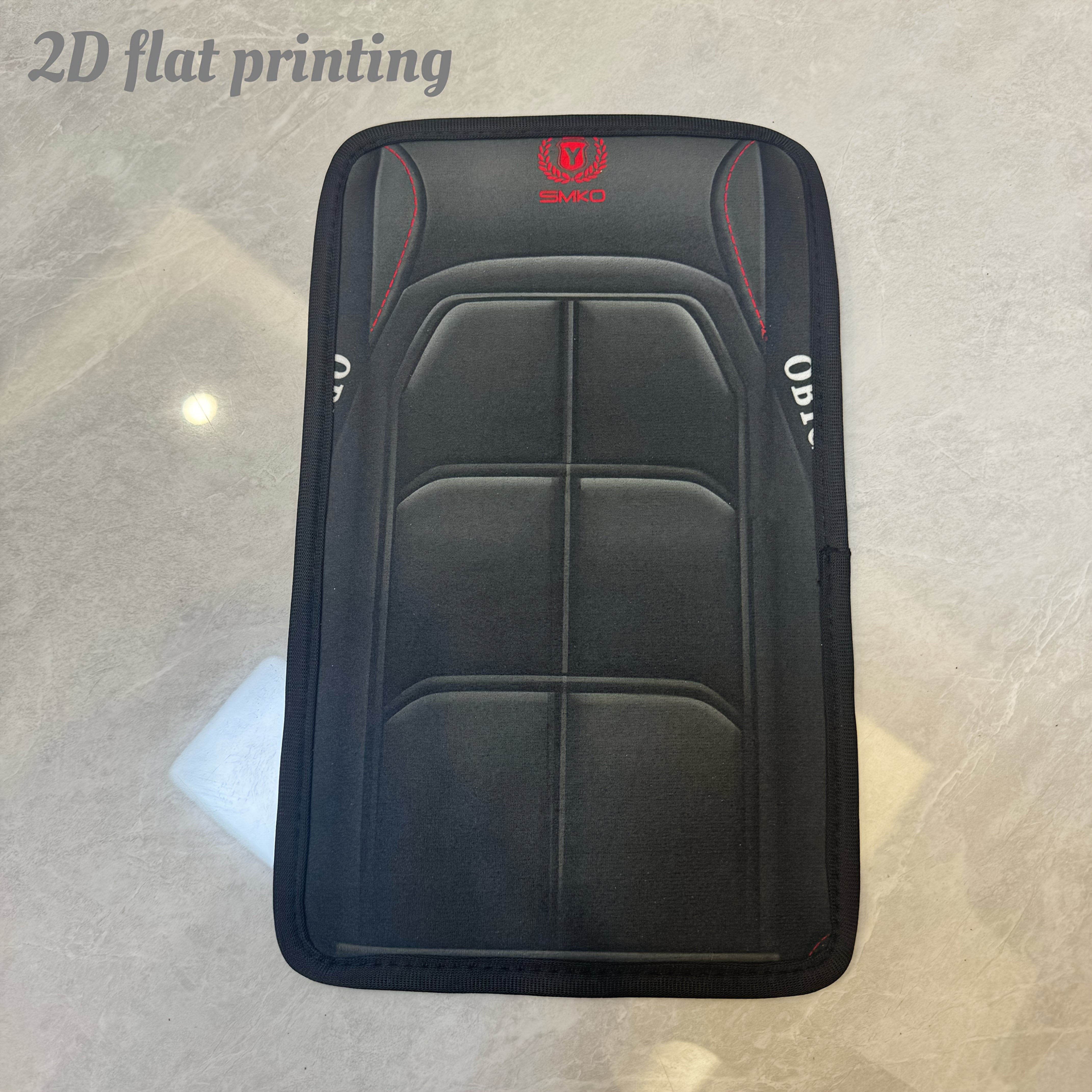 Car Interior Armrest Cover, Rubber, Black and Red, Durable Polyester