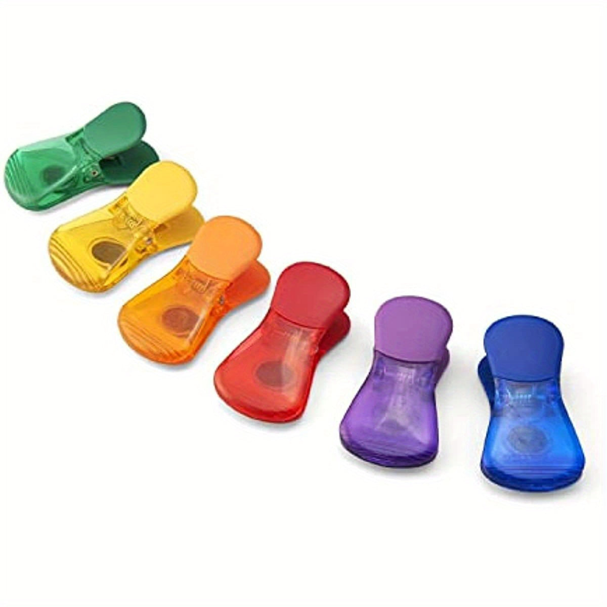 6 Pack Colorful Transparent Refrigerator Magnetic Clips Food Storage Seals