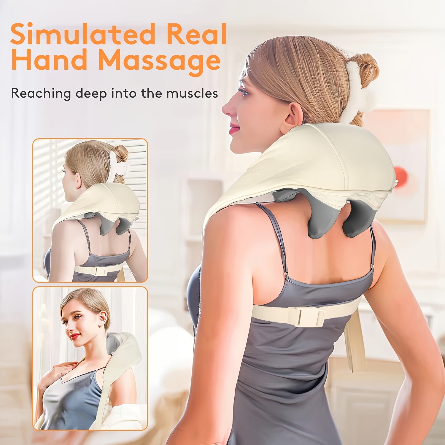Cordless Neck and Shoulder Massager with Heat and 6 Nodes for Whole Body Relaxation