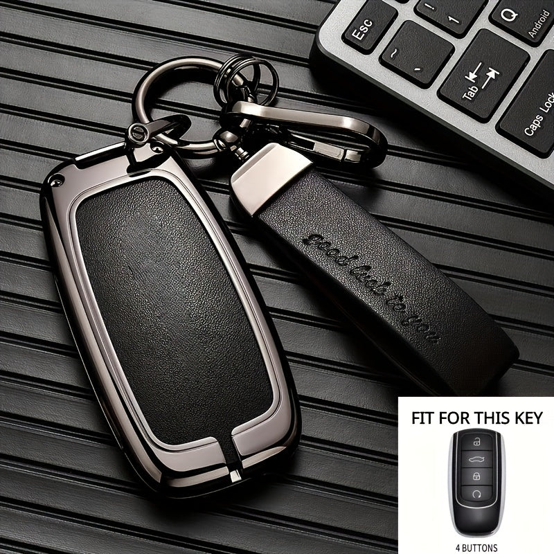 Premium Zinc Alloy Key Case for Car Keychain Accessories in Silver