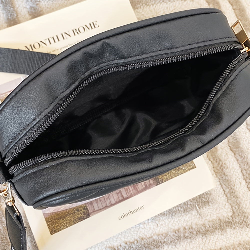 Quilted Crossbody Bag for Women with Adjustable Strap Large Capacity Zipper Closure in Multiple Colors