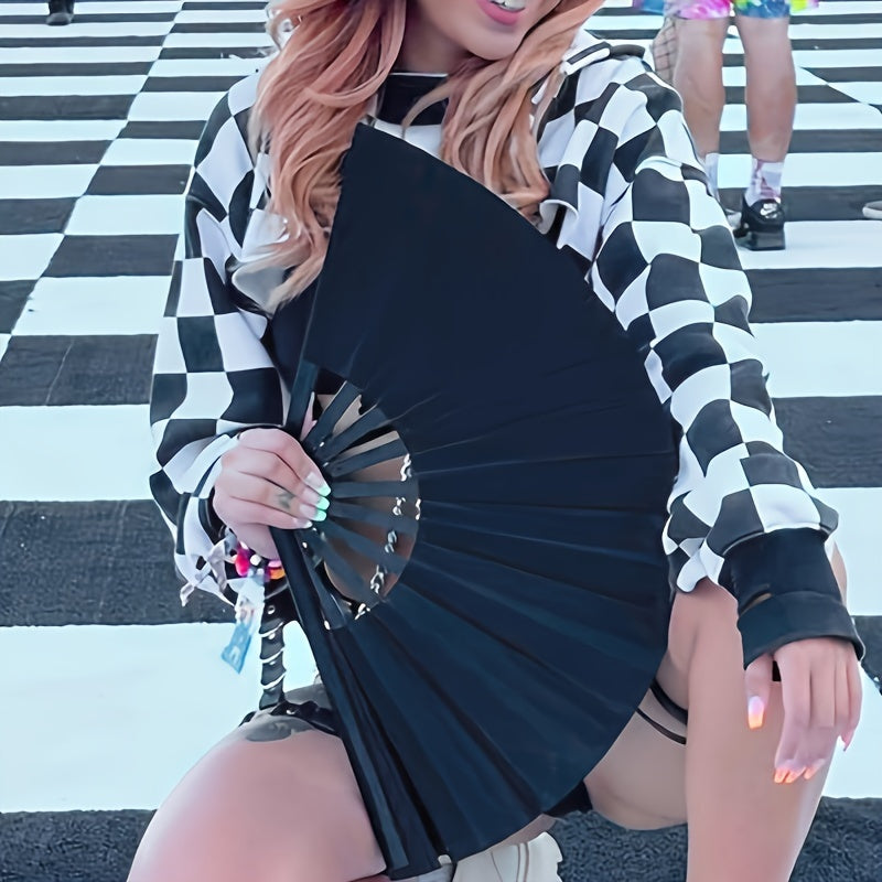 Double-Sided Plastic Fan for Tai Chi Chinese Dance Martial Arts Elegant Design