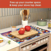 Christmas Snowman Stove Top Protector Waterproof Anti-Slip Cover for Electric Glass Cooktops