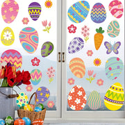 Easter Egg Window Clings 9 Sheets Battery-Free Easy to Apply Party Decor