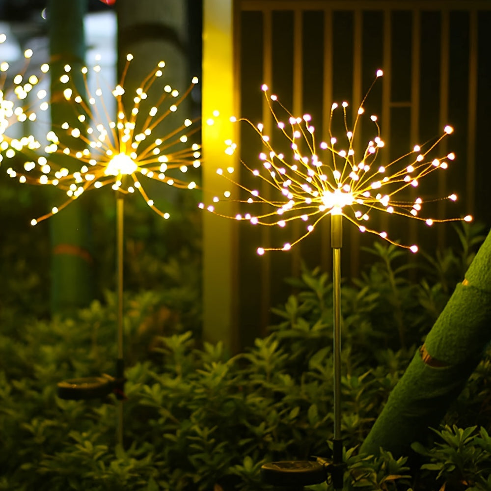 Solar Garden Firework Lights 90 LEDs Solar Powered Outdoor Pathway Patio Yard Decor
