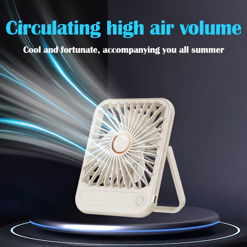 Compact USB Rechargeable Table Fan with 3 Speed Modes, Portable Indoor Outdoor