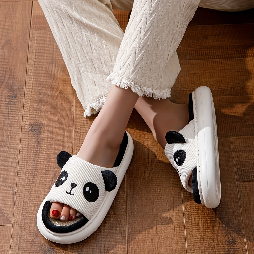 Unisex Linen Slip-On Slippers Soft Breathable Home Shoes All-Season