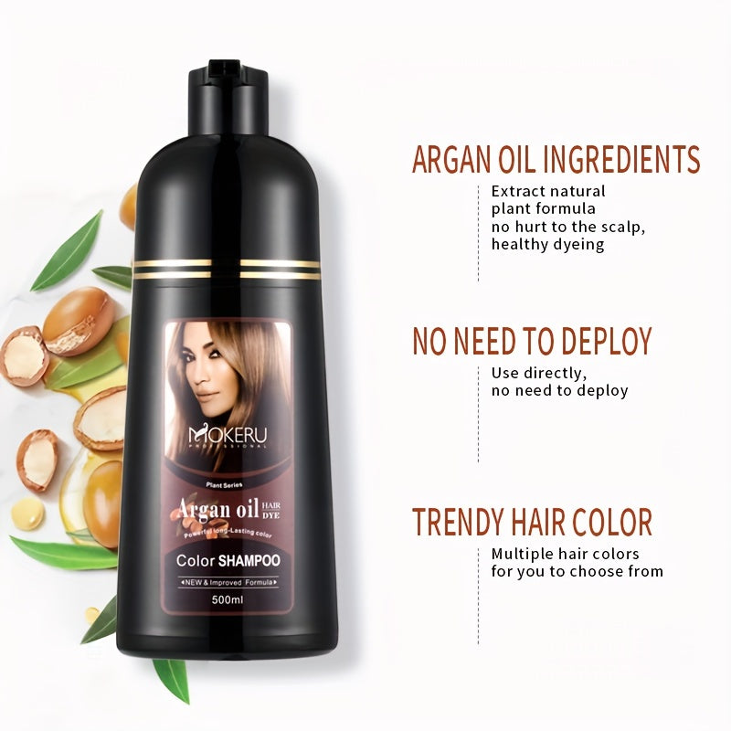 3-in-1 Argan Oil Hair Dye for Gray Coverage Unisex Paste