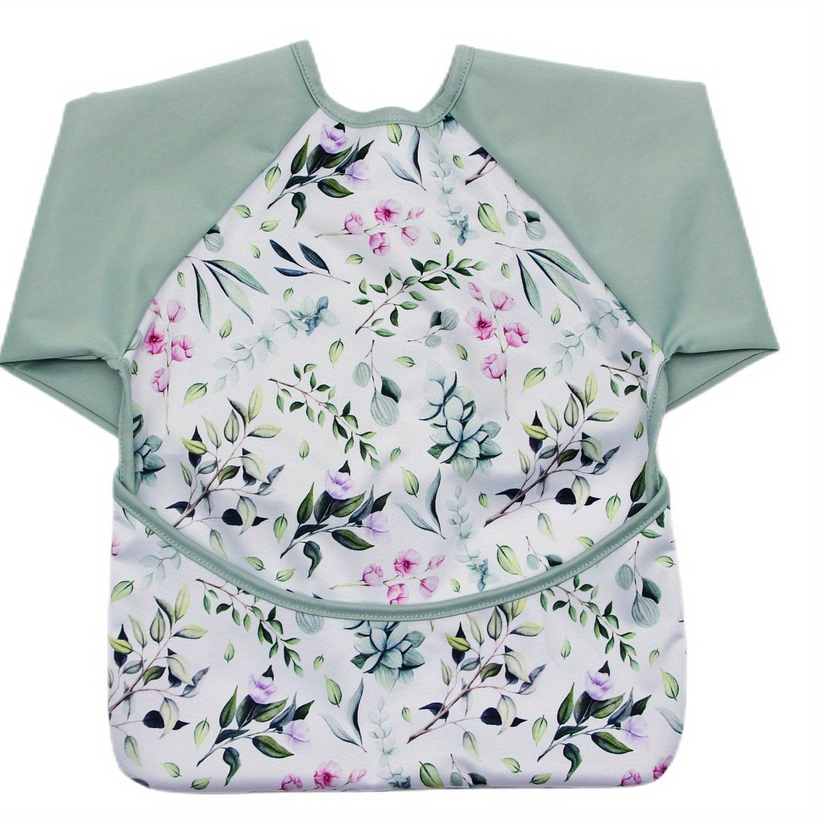 Babero para bebé resistente al agua para niños de 6 a 24 meses con recolector de comida y mangas