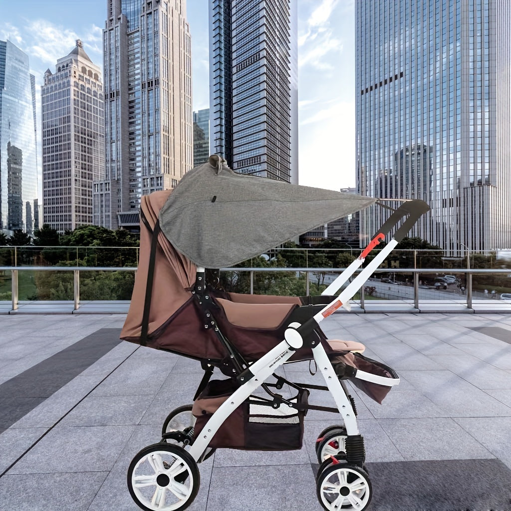 Stroller Sunshade UV Protection Rain-Resistant Canopy Fits Large Reversible Pushchairs
