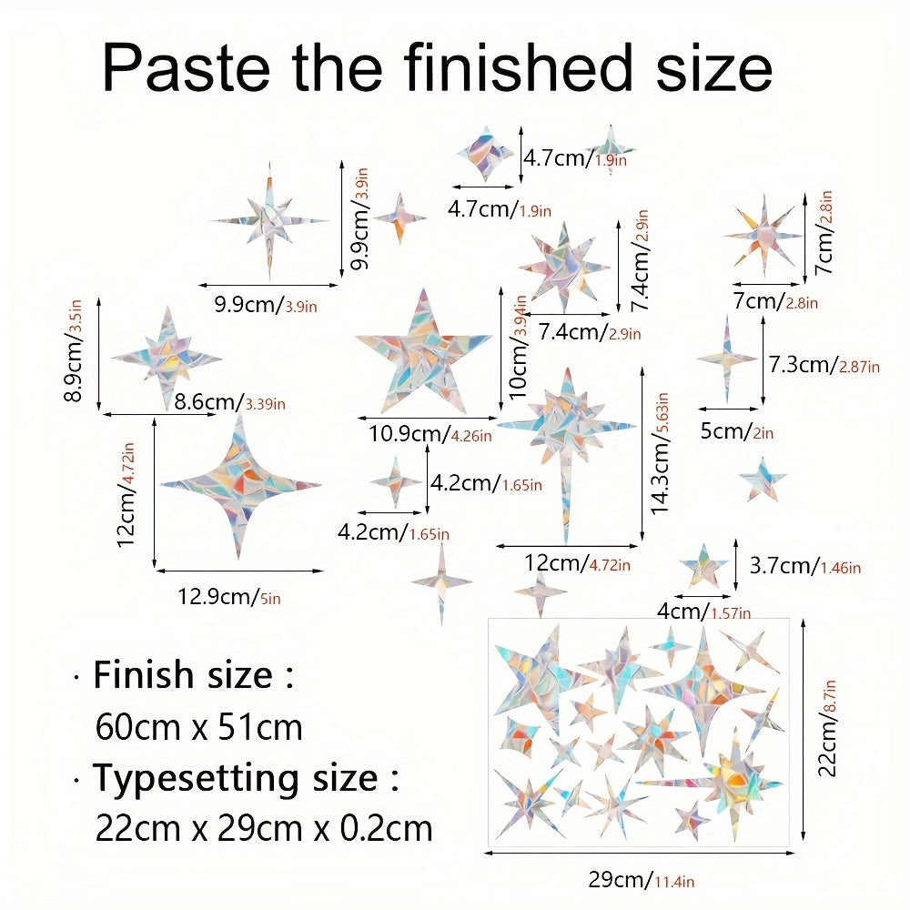 Star-Shaped Cloud Window Clings Anti-Collision Bird-Safe Glass Decals