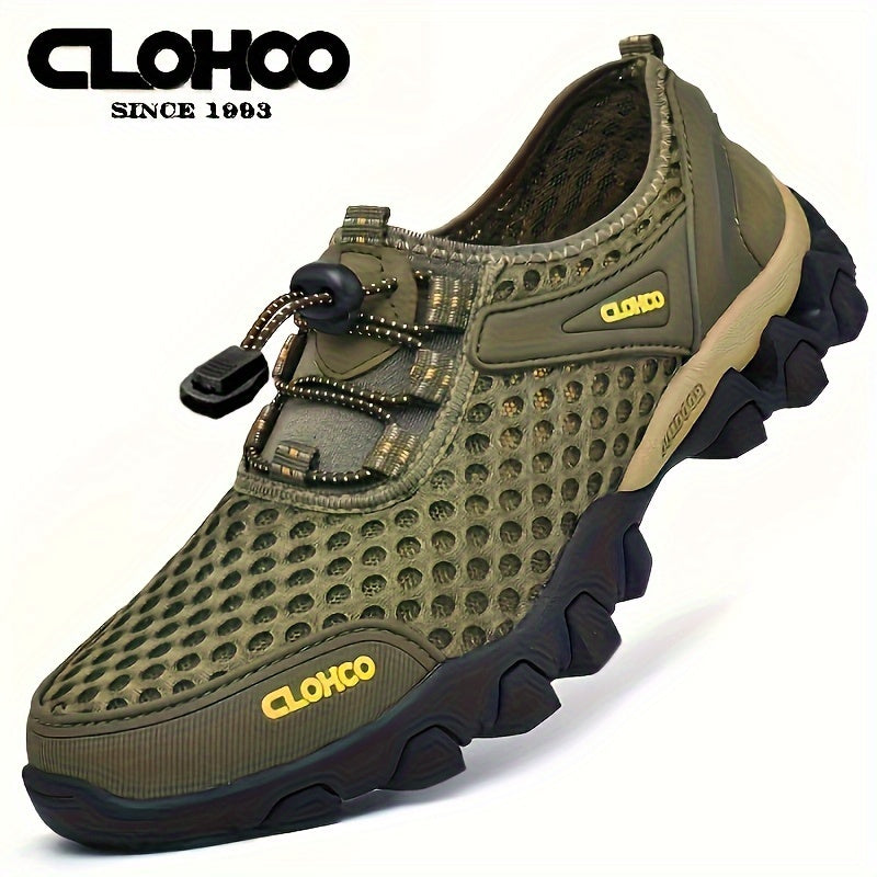 Men's Breathable Trekking Shoes Rubber Sole Fabric Upper Non-Slip Durable Outdoor Hiking Casual