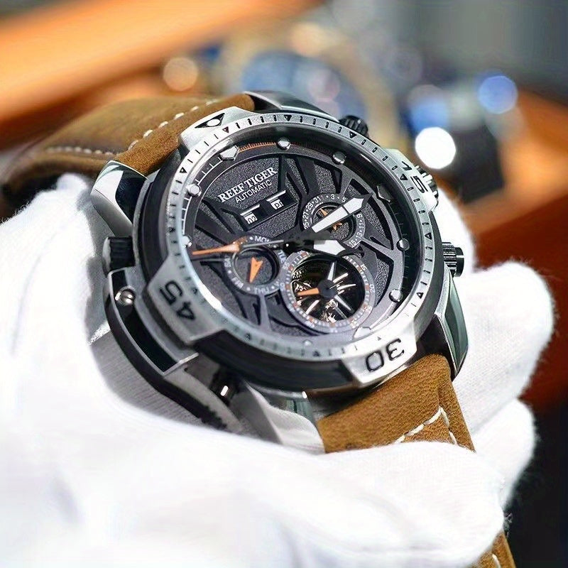 Men's Mechanical Watch Large Tourbillon Skeleton Business Classic Stainless Steel