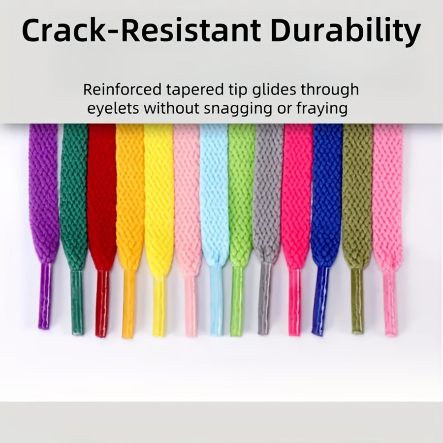10-Pack Nylon Flat Shoelaces for Sports Shoes, Boots, Sneakers, Vibrant Colors