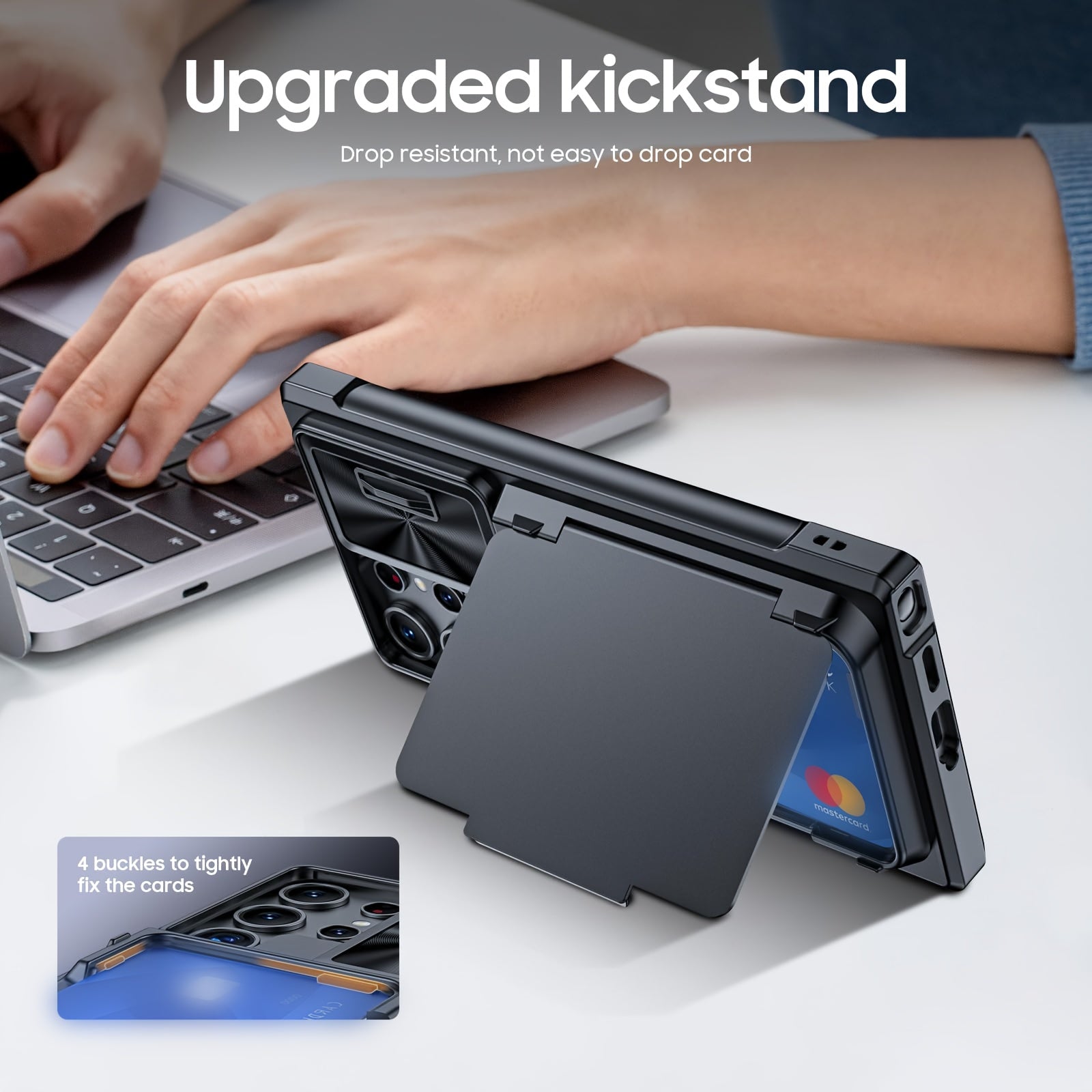 Samsung Galaxy S24 Ultra Wallet Case with RFID Blocking Card Holder and Kickstand