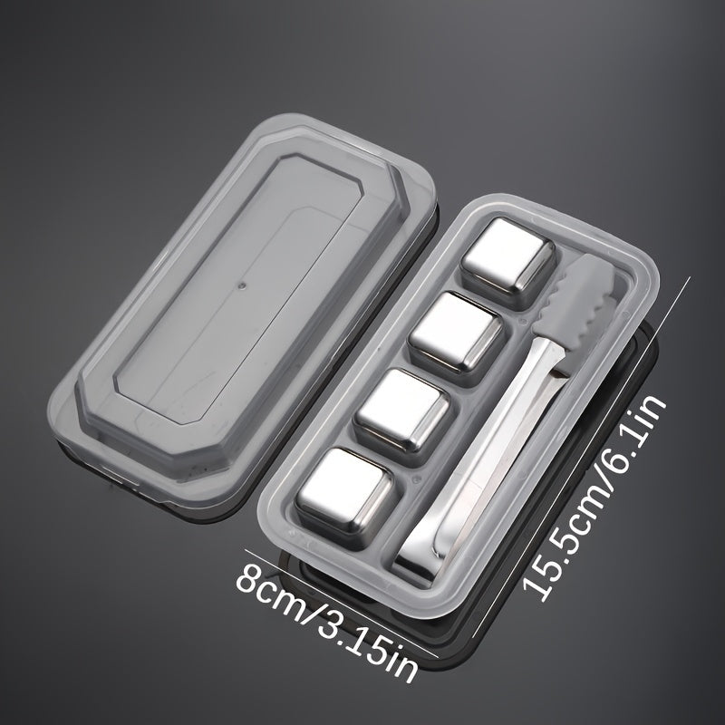 Set of 8 Stainless Steel Whiskey Stones Reusable Ice Cubes for Drinks No Melting