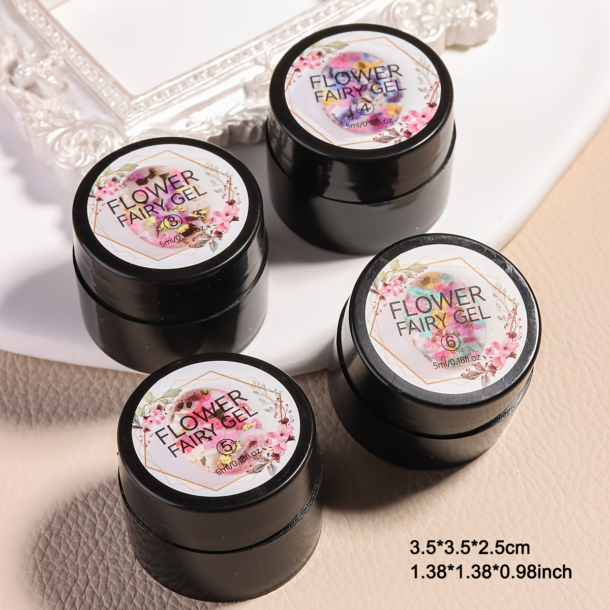 Unscented Metal Compatible Gel Nail Polish with Dried Flower Design for DIY Manicures