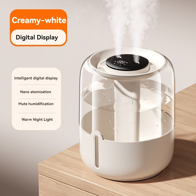 Dual Spray USB Humidifier with Digital Display for Home Office Bedroom