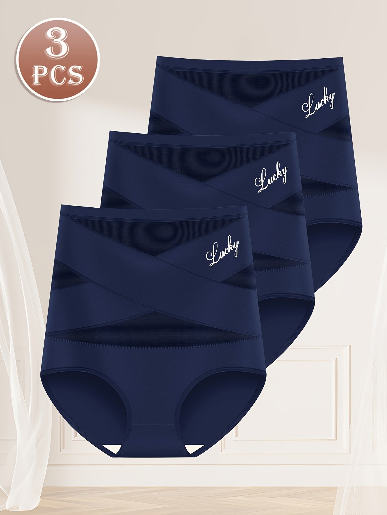 Women's High-Waist Tummy Control Briefs Breathable Mesh Seamless Butt Lift Polyester Elastane Set Black Pink Beige