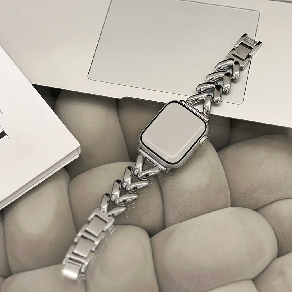 Металлический ремешок для часов с узором «елочка» для Apple Watch 38мм-45мм Совместим с Series Ultra SE 9/8/7/6/5/4/3/2/1