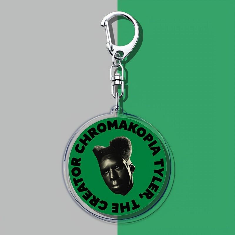 Acrylic Music Album Keychain with Chromakopia Design for Bags and Backpacks