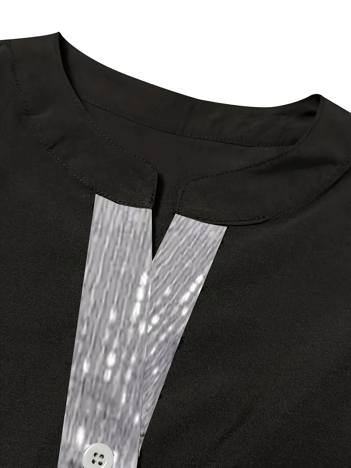 Women's Polyester Long-Sleeve Button-Up Shirt with Patch Pockets Casual All-Season