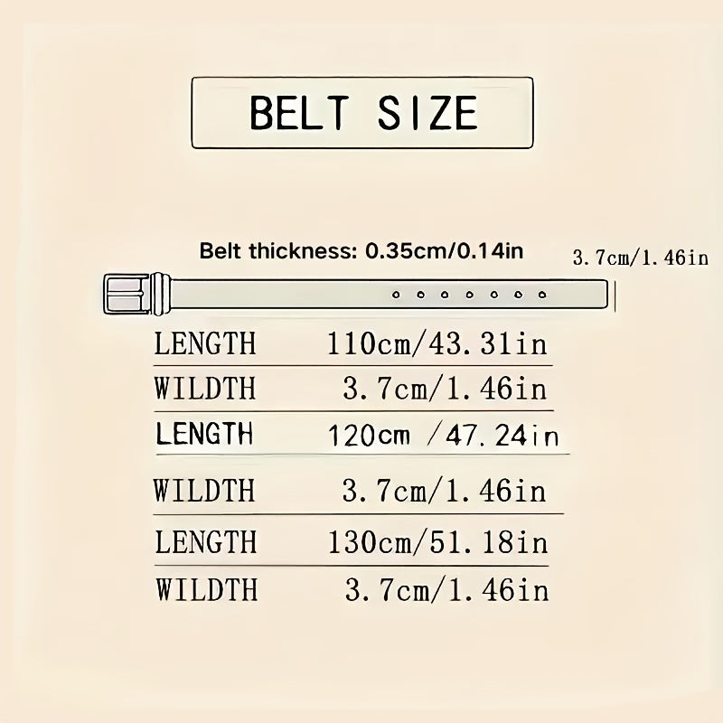 Men's Faux Leather Belt with Vintage Buckle for Business and Casual Wear Multiple Lengths