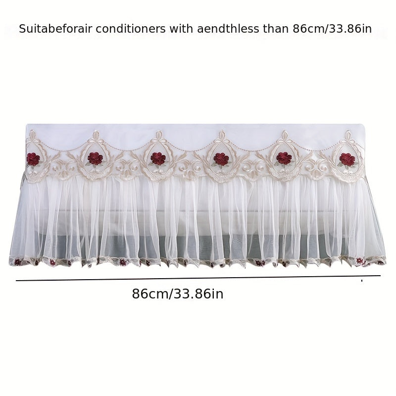 Embroidered Air Conditioner Cover Dustproof Stylish Decor Fits All Units