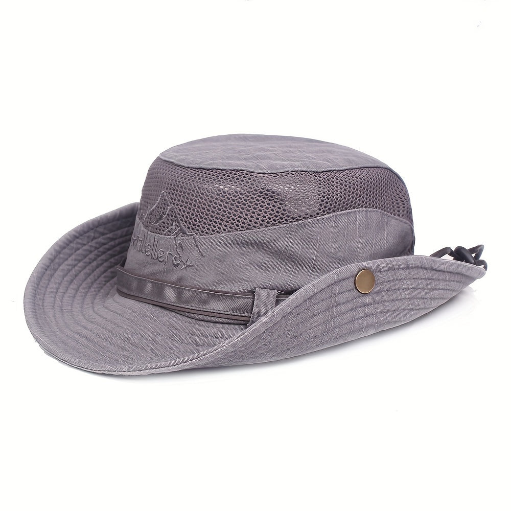 Men's Breathable Mesh Bucket Hat for Summer Hiking Fishing Beach Sun Protection