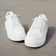 Zapatillas de plataforma transpirables para mujer con suela suave, zapatos casuales para todas las estaciones, blanco