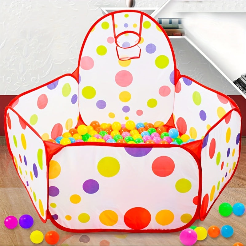 Piscina de bolas de océano para niños con juguete de baloncesto para niños de 2 años en adelante, 0.9m, poliéster, colores mezclados