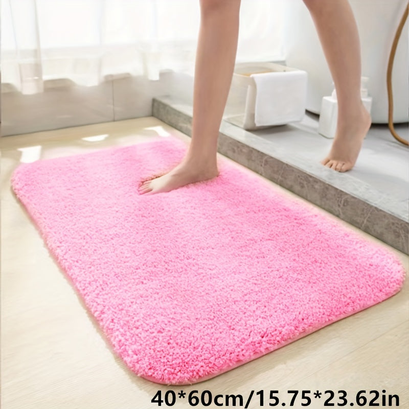 Alfombra de baño de felpa de secado rápido con respaldo antideslizante de espuma viscoelástica y alfombra de fibra esponjosa para inodoro