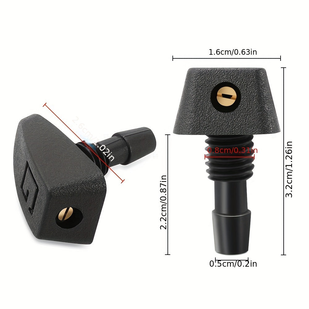 Adjustable Fan-Shaped Car Windshield Washer Nozzle Stainless Steel Durable Plastic