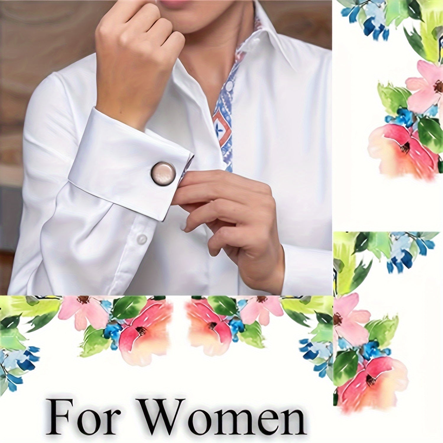 Set of 2 Unisex Metal Cufflinks Round Glitter Leopard Ombre Pattern Elegant Tuxedo Shirt Accessories