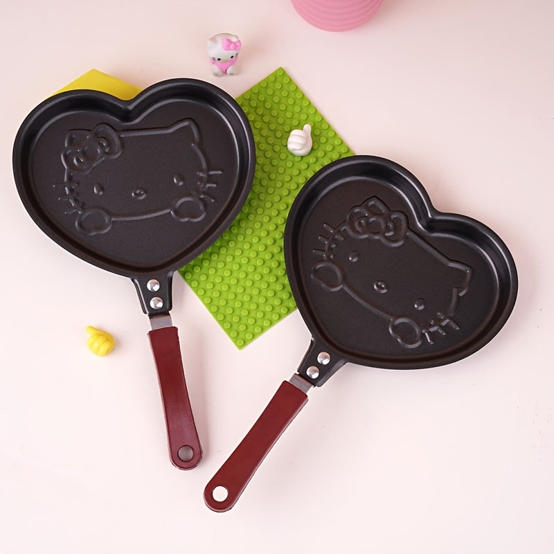 Uyda tuxum va go'sht kotletlarini oson pishirish uchun non-stick qoplamali ruxsat etilgan Sanrio Hello Kitty mini qovurilgan pan.