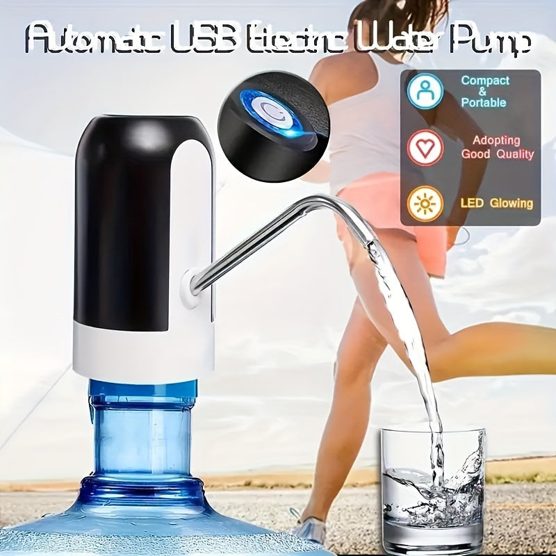 Rechargeable Water Pump for 11.36-18.93 Liter Bottles Camping Home Use USB Battery