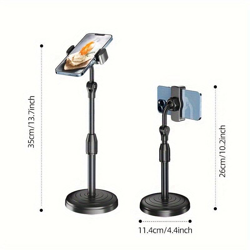 Adjustable Mobile Phone Holder with 360-Degree Rotation Foldable Portable Stable Design