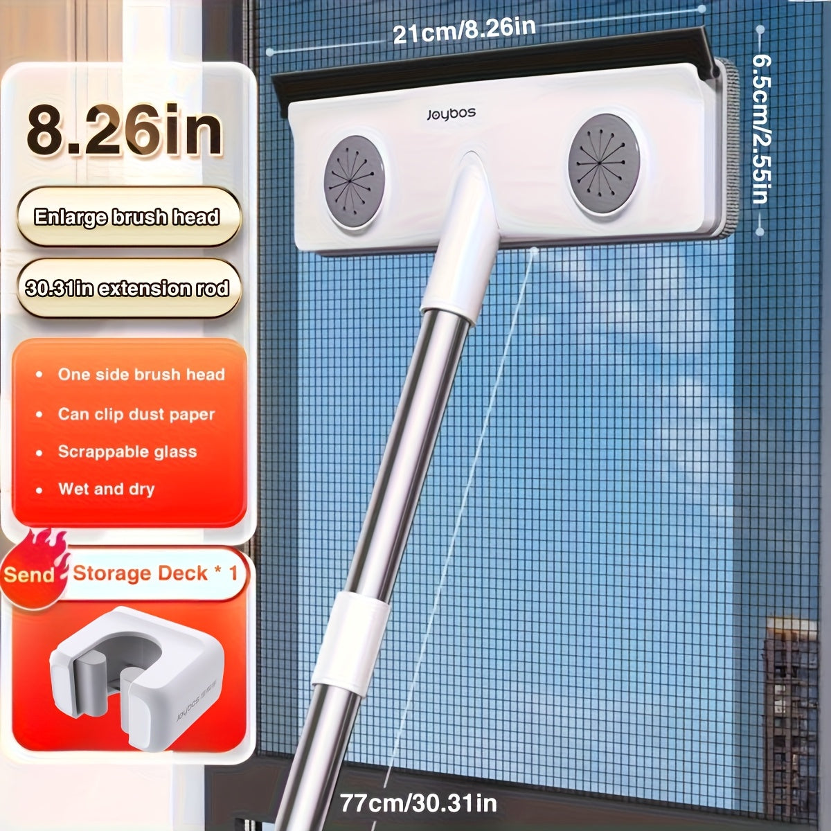 2-in-1 Window Cleaning Brush and Squeegee Set with Cloths for Glass and Outdoor Cleaning