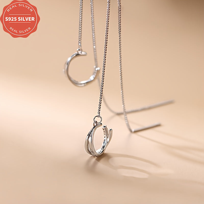 Sterling Silver Tassel Earrings for Women Hypoallergenic Dangle Chain Lightweight Gift Box