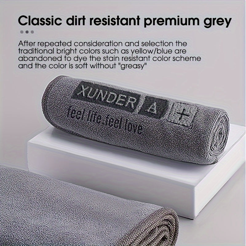 Микрофибровое автомобильное полотенце двухстороннее, впитывающее воду, износостойкая моющая ткань