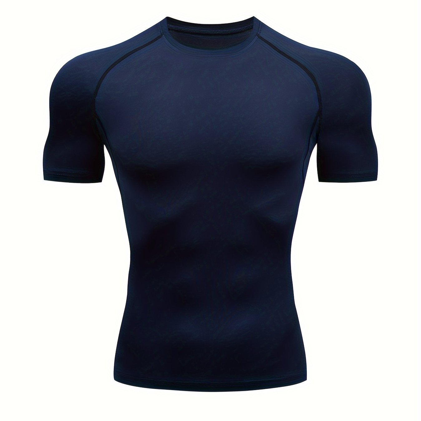 Men's Red and Black Athletic Compression T-Shirt Quick-Dry Breathable Polyester Elastane Gym Outdoor
