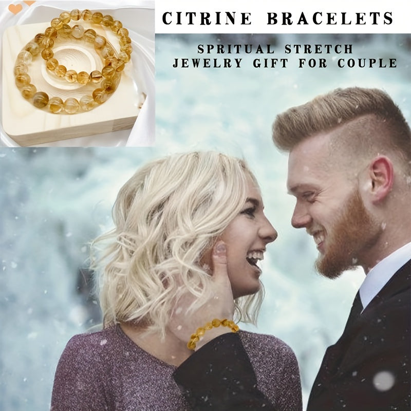 Natural Citrine Crystal Bead Bracelet for Yoga and Daily Wear