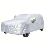 Car Cover Black Oxford Cloth with Reflective Strips and Zipper Doors