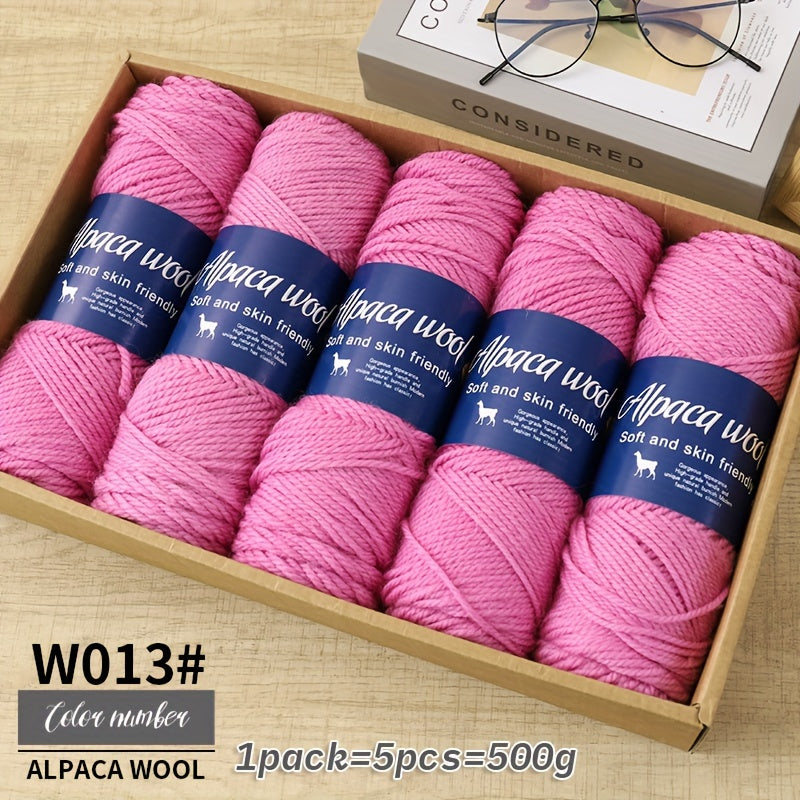 Multicolor Alpaca Wool Yarn Bundle 95 Percent Alpaca 5 Percent Polyester 100g Balls for Knitting Crocheting Winter Crafts