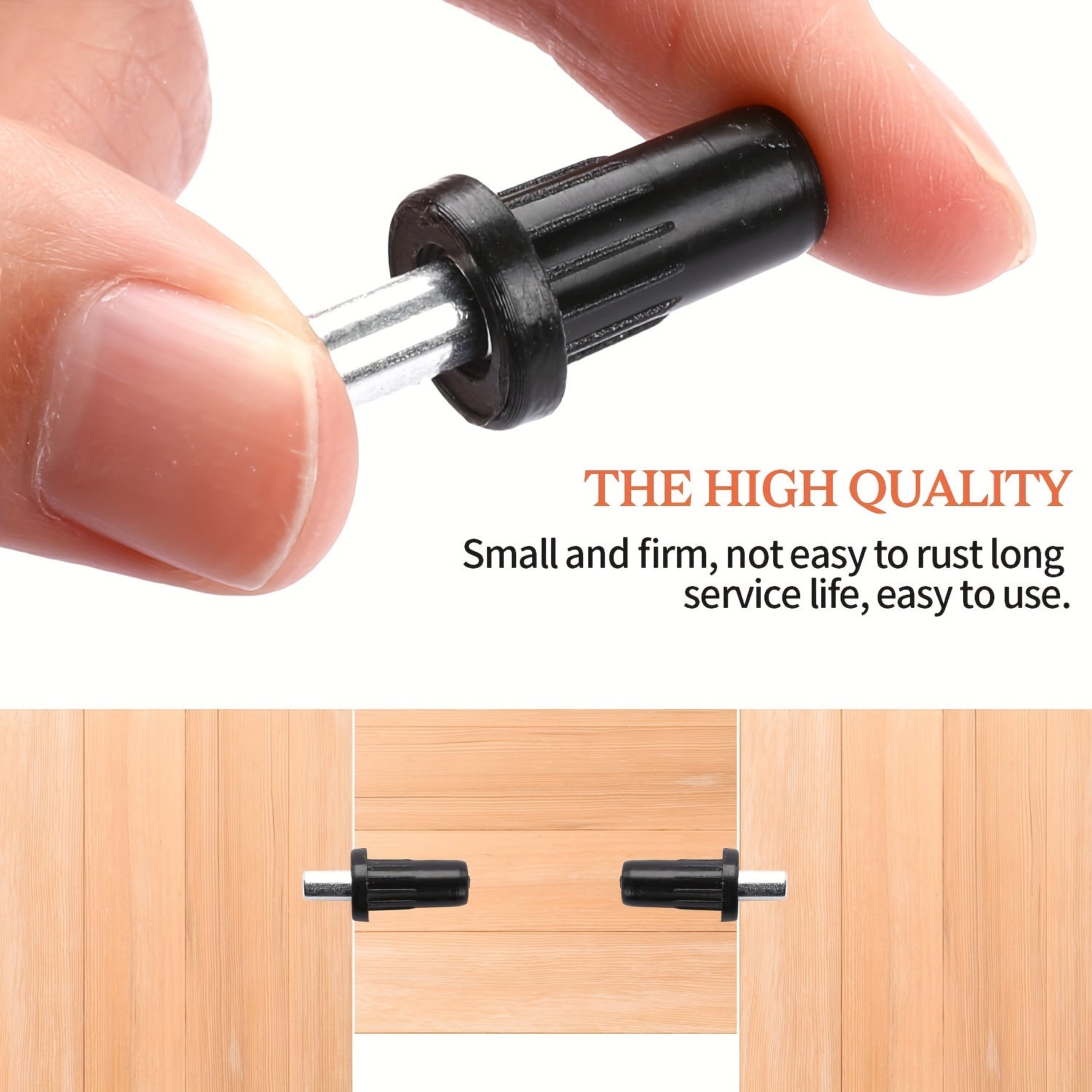 30 Black Plastic Cabinet Door Repair Pins with Telescopic Spring