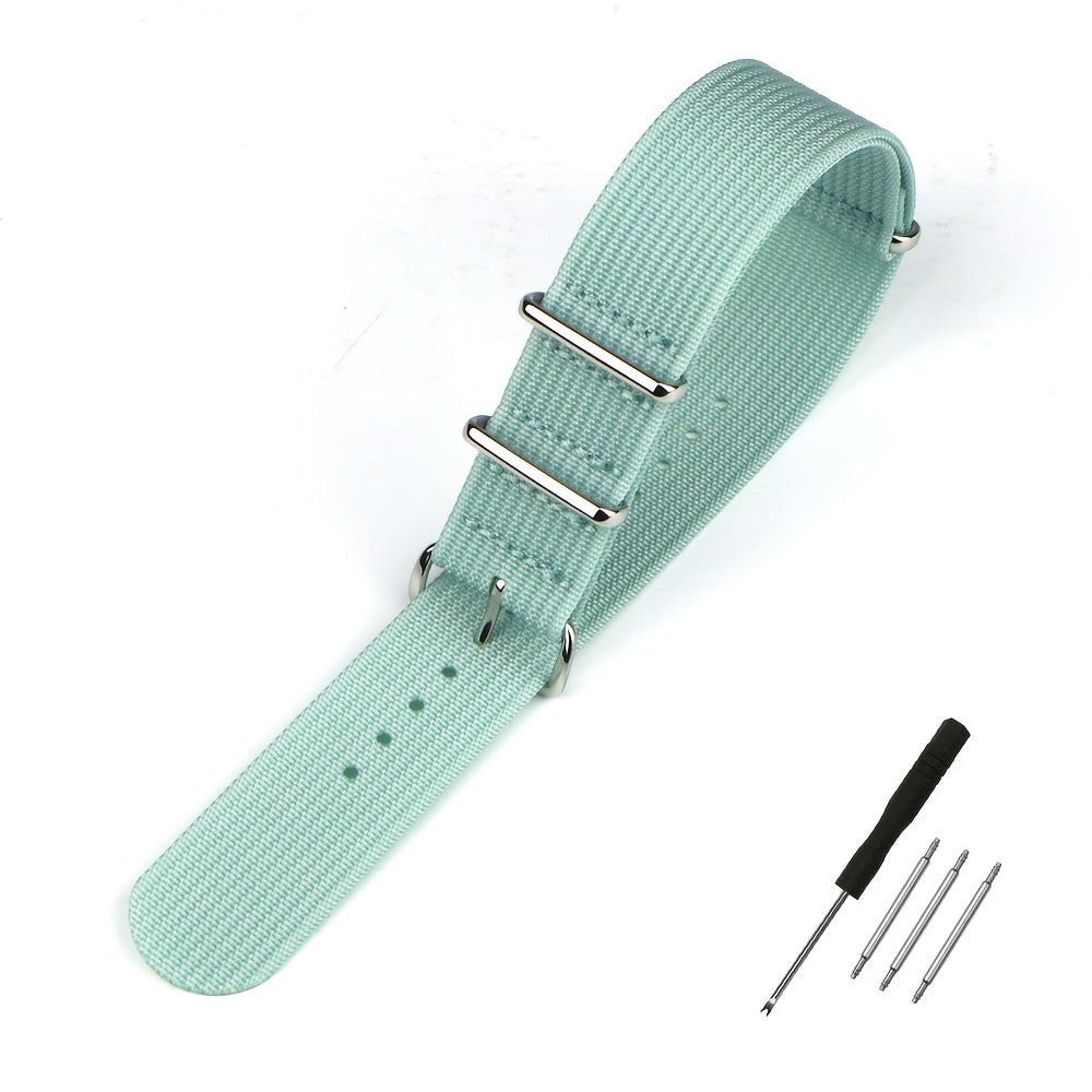 Ribbed Nylon Watch Strap 18mm 20mm 22mm Braid Ballistic Fabric Watch Band