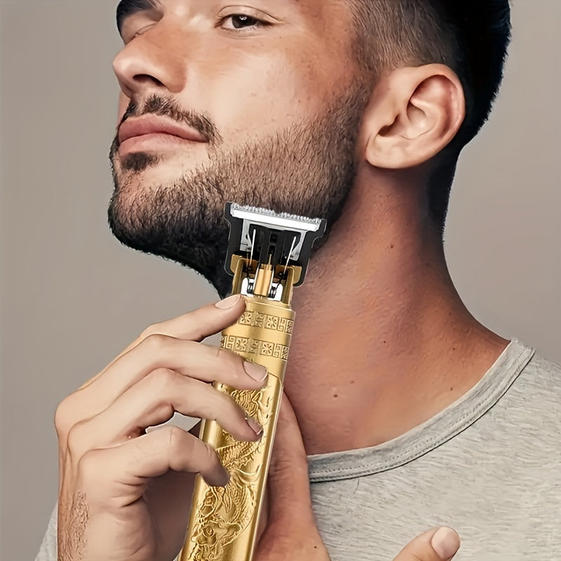 Cordless T-Shaped Electric Hair Clipper for Men with USB Rechargeable Lithium Battery