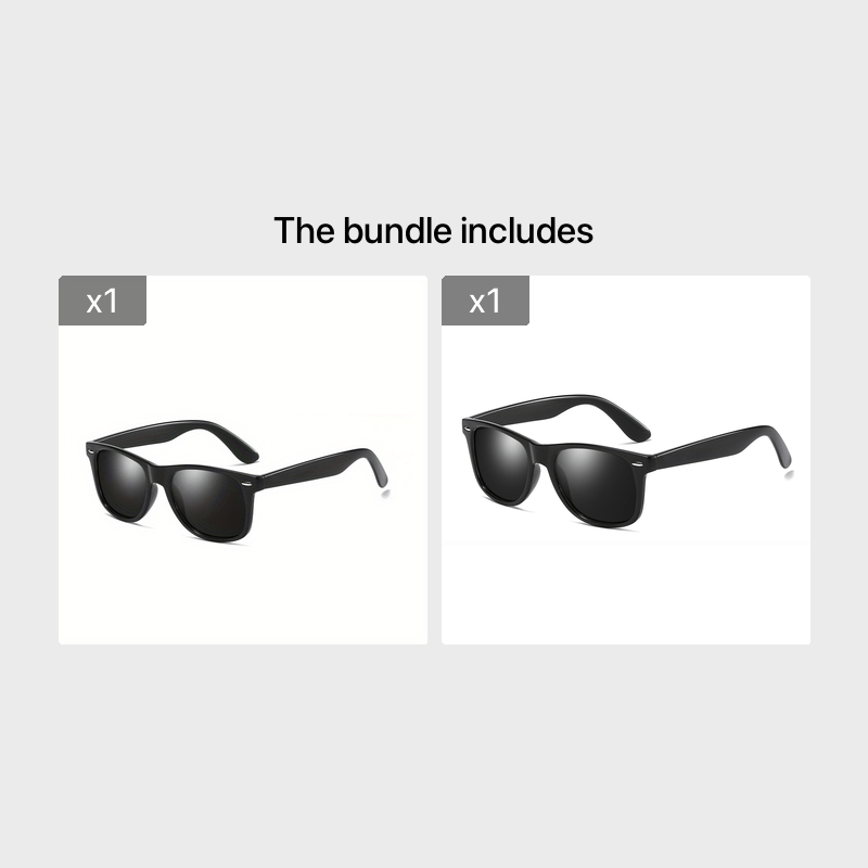 Men's Outdoor Retro Polarized Sunglasses Black 1 Pair